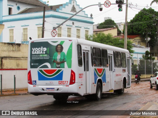 Auto Ônibus Santa Maria Transporte e Turismo 02077 na cidade de Natal, Rio Grande do Norte, Brasil, por Junior Mendes. ID da foto: 12090300.