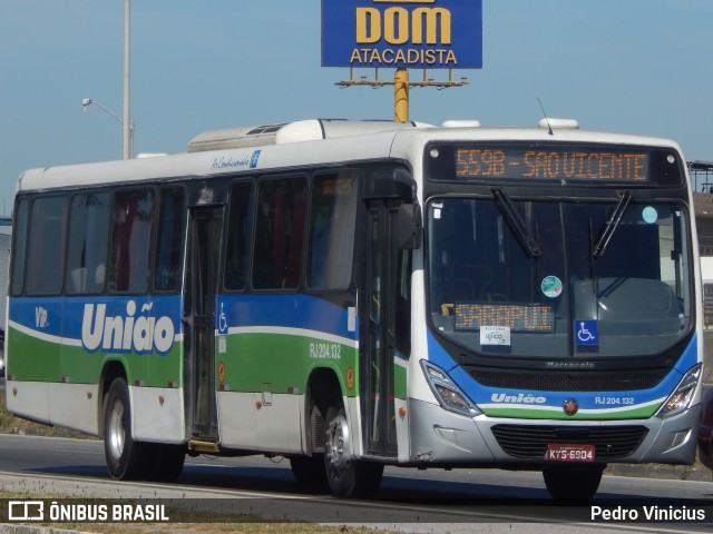 Viação União RJ 204.132 na cidade de Duque de Caxias, Rio de Janeiro, Brasil, por Pedro Vinicius. ID da foto: 12089302.