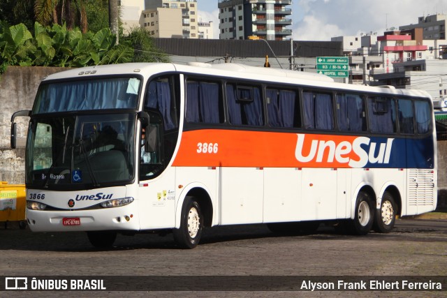 Unesul de Transportes 3866 na cidade de Caxias do Sul, Rio Grande do Sul, Brasil, por Alyson Frank Ehlert Ferreira. ID da foto: 12090677.