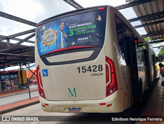 Leblon Transporte de Passageiros 15428 na cidade de Curitiba, Paraná, Brasil, por Edinilson Henrique Ferreira. ID da foto: 12089934.