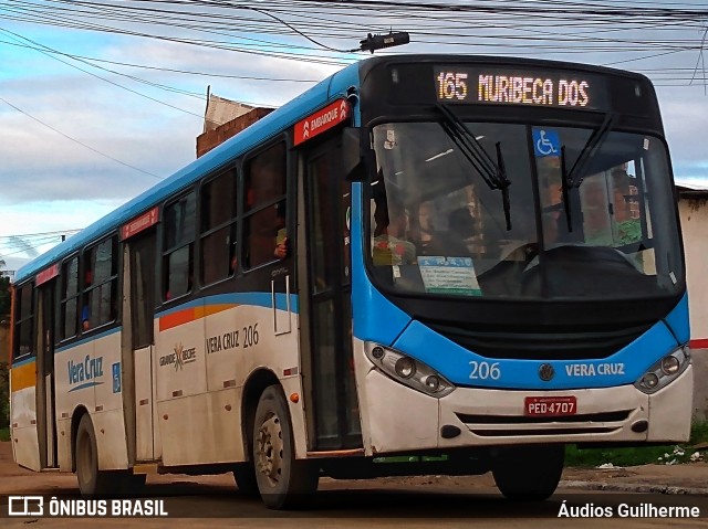Expresso Vera Cruz 206 na cidade de Jaboatão dos Guararapes, Pernambuco, Brasil, por Áudios Guilherme. ID da foto: 12089271.