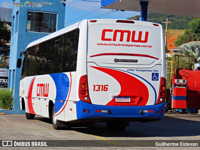 CMW Transportes 1316 na cidade de Bragança Paulista, São Paulo, Brasil, por Guilherme Estevan. ID da foto: 12090530.
