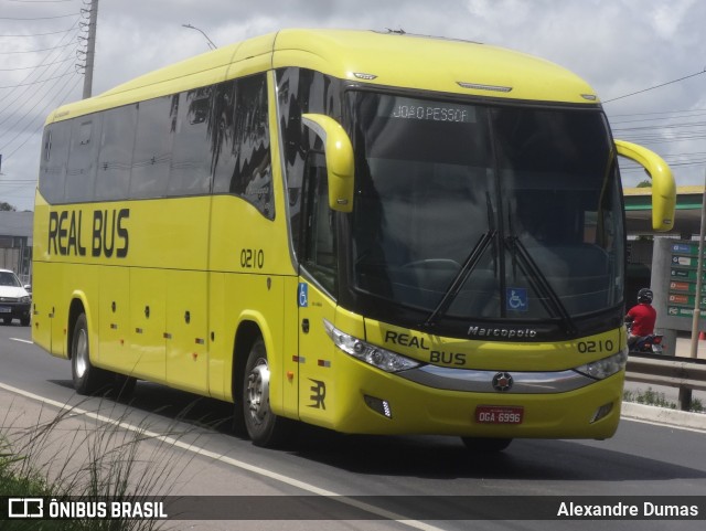 Expresso Real Bus 0210 na cidade de Bayeux, Paraíba, Brasil, por Alexandre Dumas. ID da foto: 12090805.
