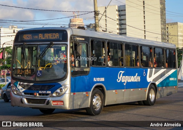 Auto Ônibus Fagundes RJ 101.006 na cidade de Niterói, Rio de Janeiro, Brasil, por André Almeida. ID da foto: 12089146.