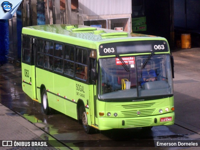 SOGAL - Sociedade de Ônibus Gaúcha Ltda. 063 na cidade de Canoas, Rio Grande do Sul, Brasil, por Emerson Dorneles. ID da foto: 12089421.