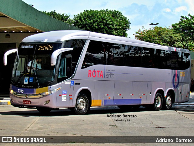 Rota Transportes Rodoviários 7315 na cidade de Salvador, Bahia, Brasil, por Adriano  Barreto. ID da foto: 12090200.