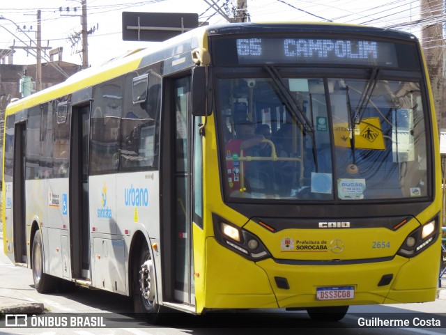 City Transporte Urbano Intermodal Sorocaba 2654 na cidade de Sorocaba, São Paulo, Brasil, por Guilherme Costa. ID da foto: 12090810.