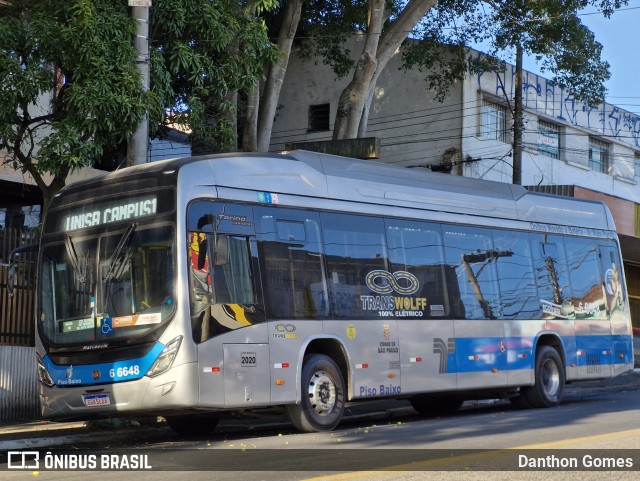Transwolff Transportes e Turismo 6 6648 na cidade de São Paulo, São Paulo, Brasil, por Danthon Gomes. ID da foto: 12091350.