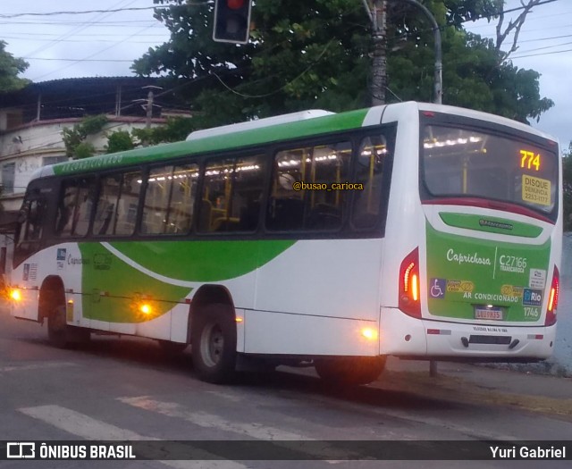 Caprichosa Auto Ônibus C27166 na cidade de Rio de Janeiro, Rio de Janeiro, Brasil, por Yuri Gabriel. ID da foto: 12094135.