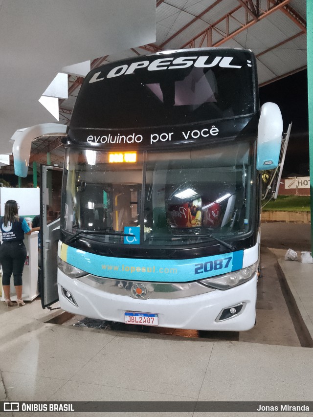 LopeSul Transportes - Lopes e Oliveira Transportes e Turismo - Lopes Sul 2087 na cidade de Rio Verde, Goiás, Brasil, por Jonas Miranda. ID da foto: 12091690.