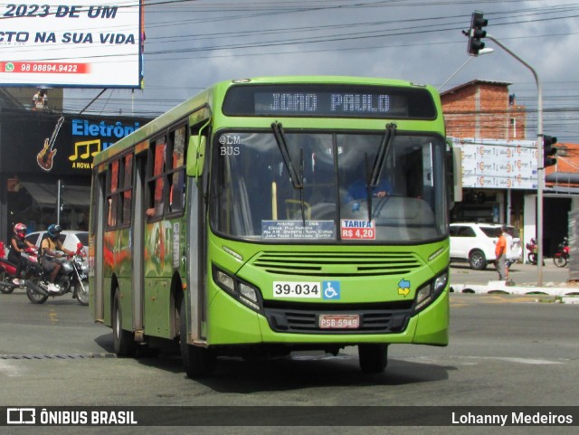 TCM - Transportes Coletivos Maranhense 39-034 na cidade de São Luís, Maranhão, Brasil, por Lohanny Medeiros. ID da foto: 12092466.