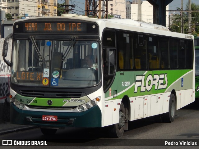 Transportes Flores RJ 128.190 na cidade de Duque de Caxias, Rio de Janeiro, Brasil, por Pedro Vinicius. ID da foto: 12093021.