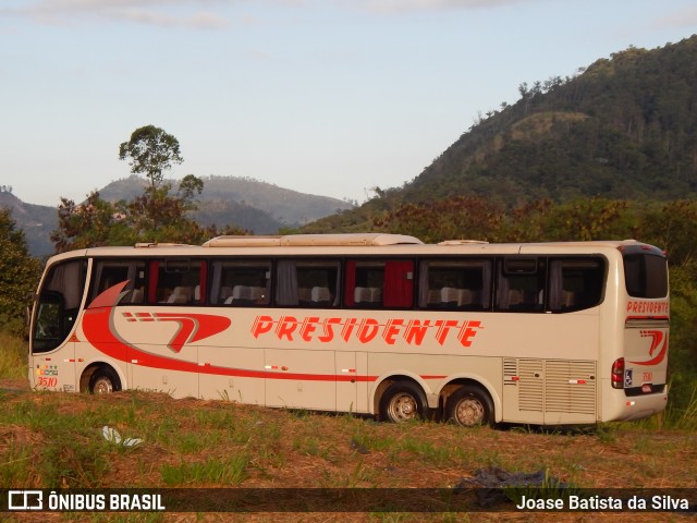 Viação Presidente 3510 na cidade de Timóteo, Minas Gerais, Brasil, por Joase Batista da Silva. ID da foto: 12093667.