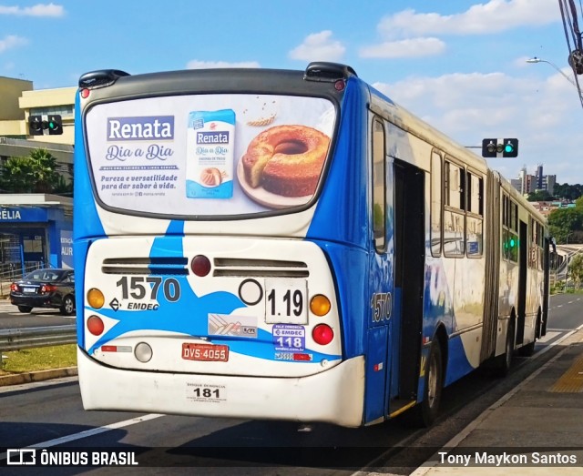 VB Transportes e Turismo 1570 na cidade de Campinas, São Paulo, Brasil, por Tony Maykon Santos. ID da foto: 12092910.