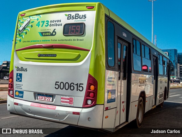 BsBus Mobilidade 500615 na cidade de Taguatinga, Tocantins, Brasil, por Jadson Carlos. ID da foto: 12092476.