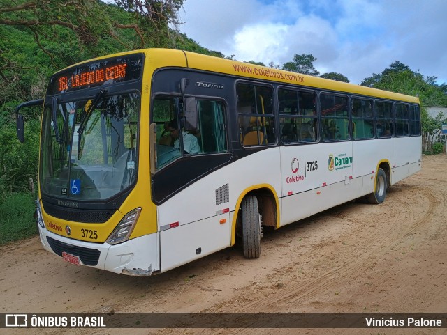 Coletivo Transportes 3725 na cidade de Caruaru, Pernambuco, Brasil, por Vinicius Palone. ID da foto: 12091706.
