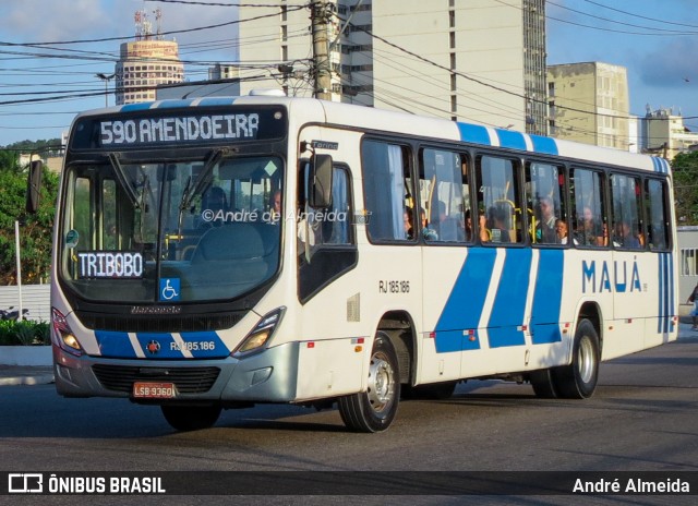 Viação Mauá RJ 185.186 na cidade de Niterói, Rio de Janeiro, Brasil, por André Almeida. ID da foto: 12091421.