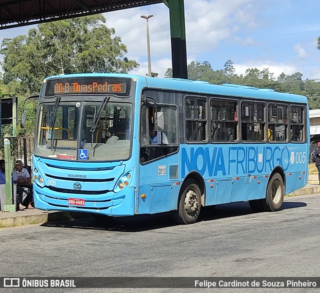 FAOL - Friburgo Auto Ônibus 005 na cidade de Nova Friburgo, Rio de Janeiro, Brasil, por Felipe Cardinot de Souza Pinheiro. ID da foto: 12091899.