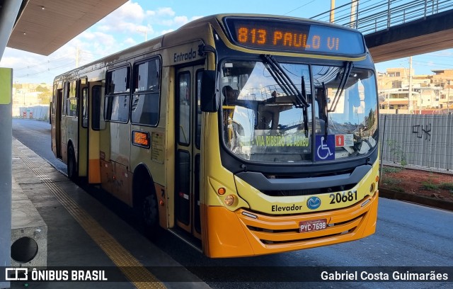 Viação Globo 20681 na cidade de Belo Horizonte, Minas Gerais, Brasil, por Gabriel Costa Guimarães. ID da foto: 12093555.