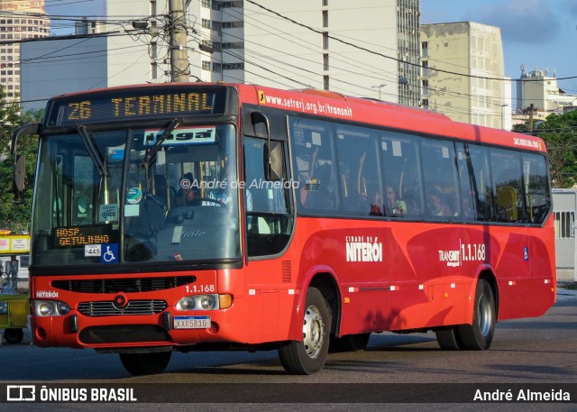 Auto Lotação Ingá 1.1.168 na cidade de Niterói, Rio de Janeiro, Brasil, por André Almeida. ID da foto: 12091475.