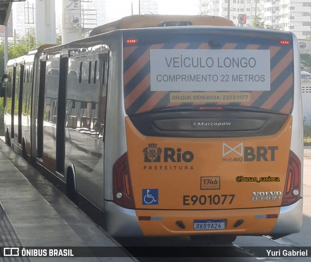 Mobi Rio E901077 na cidade de Rio de Janeiro, Rio de Janeiro, Brasil, por Yuri Gabriel. ID da foto: 12094137.