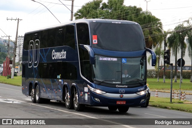 Viação Cometa 14307 na cidade de Juiz de Fora, Minas Gerais, Brasil, por Rodrigo Barraza. ID da foto: 12092590.