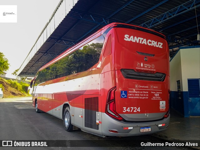 Viação Santa Cruz 34724 na cidade de Lambari, Minas Gerais, Brasil, por Guilherme Pedroso Alves. ID da foto: 12091514.