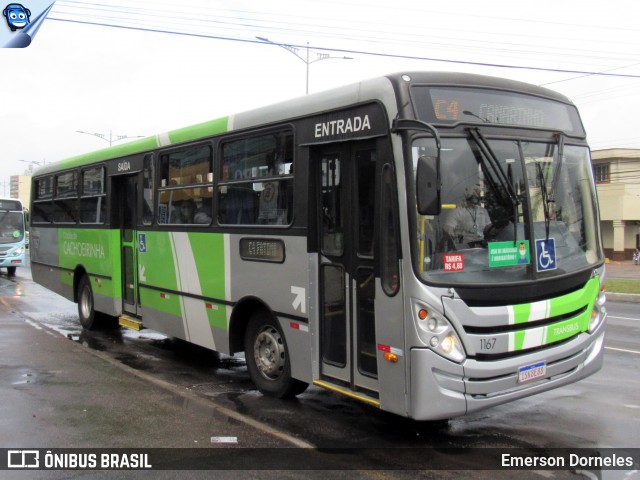 Transbus Cachoeirinha 1167 na cidade de Cachoeirinha, Rio Grande do Sul, Brasil, por Emerson Dorneles. ID da foto: 12094728.
