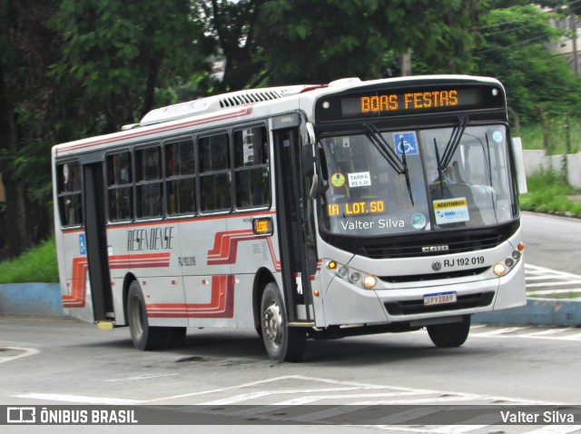 Viação Resendense RJ 192.019 na cidade de Resende, Rio de Janeiro, Brasil, por Valter Silva. ID da foto: 12094920.