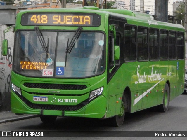 Transportes Santo Antônio RJ 161.170 na cidade de Duque de Caxias, Rio de Janeiro, Brasil, por Pedro Vinicius. ID da foto: 12096014.