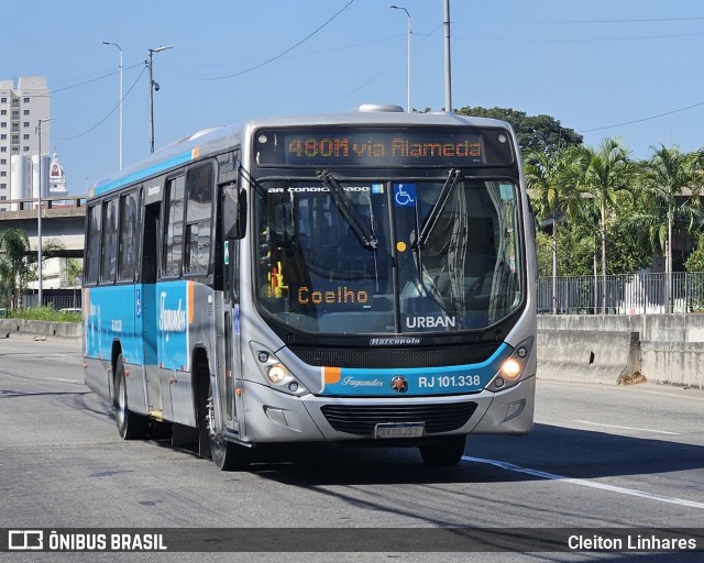 Auto Ônibus Fagundes RJ 101.338 na cidade de Niterói, Rio de Janeiro, Brasil, por Cleiton Linhares. ID da foto: 12094250.