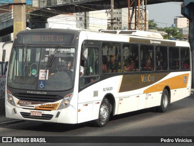 Auto Ônibus Vera Cruz RJ 104.001 na cidade de Duque de Caxias, Rio de Janeiro, Brasil, por Pedro Vinicius. ID da foto: 12096109.