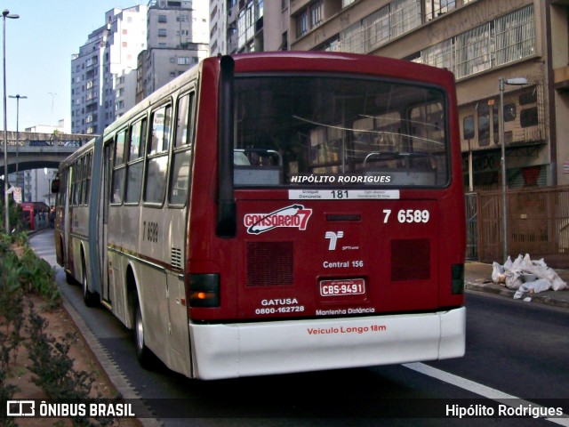 Viação Gatusa Transportes Urbanos 7 6589 na cidade de São Paulo, São Paulo, Brasil, por Hipólito Rodrigues. ID da foto: 12094965.