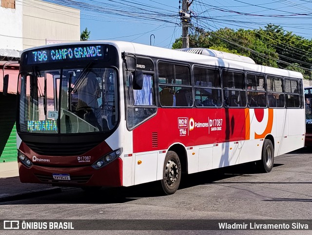 Auto Viação Palmares D17087 na cidade de Rio de Janeiro, Rio de Janeiro, Brasil, por Wladmir Livramento Silva. ID da foto: 12094303.