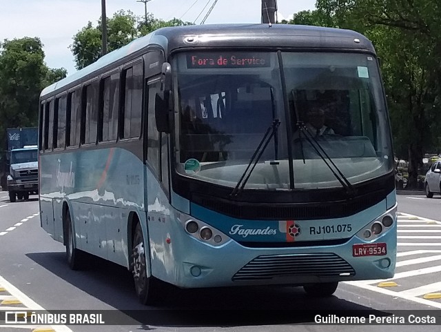 Auto Ônibus Fagundes RJ 101.075 na cidade de Rio de Janeiro, Rio de Janeiro, Brasil, por Guilherme Pereira Costa. ID da foto: 12094500.
