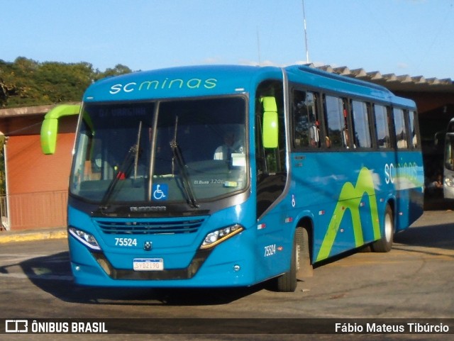 SC Minas Transportes 75524 na cidade de Três Corações, Minas Gerais, Brasil, por Fábio Mateus Tibúrcio. ID da foto: 12095751.