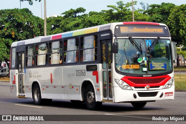 Transportes Barra D13168 na cidade de Rio de Janeiro, Rio de Janeiro, Brasil, por Rodrigo Miguel. ID da foto: 12095537.