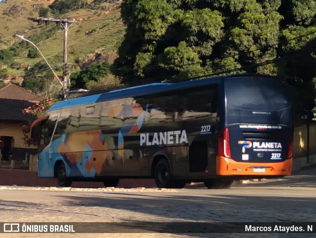 Planeta Transportes Rodoviários 2217 na cidade de Mimoso do Sul, Espírito Santo, Brasil, por Marcos Ataydes. N. ID da foto: 12095526.