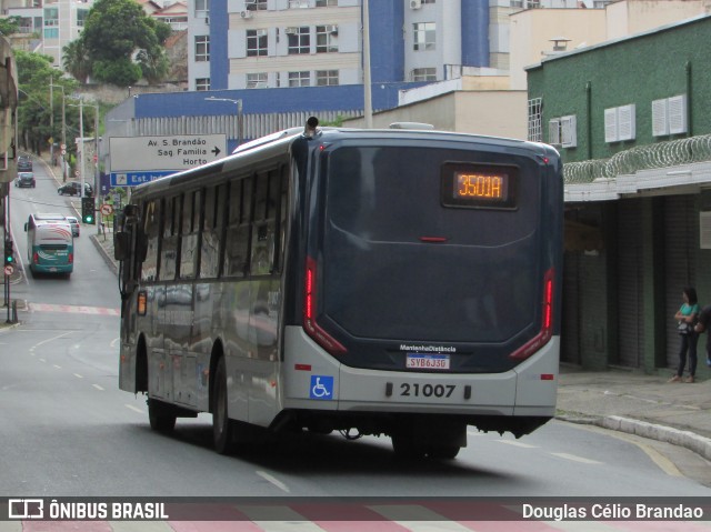 SM Transportes 21007 na cidade de Belo Horizonte, Minas Gerais, Brasil, por Douglas Célio Brandao. ID da foto: 12095802.
