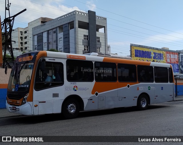 Linave Transportes A03053 na cidade de Nova Iguaçu, Rio de Janeiro, Brasil, por Lucas Alves Ferreira. ID da foto: 12096019.