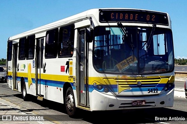 São Cristóvão Transportes 5422 na cidade de Aracaju, Sergipe, Brasil, por Breno Antônio. ID da foto: 12095309.