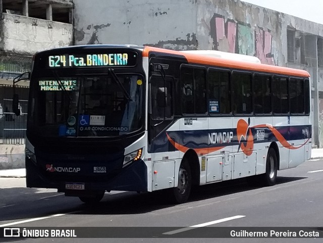 Viação Novacap B51563 na cidade de Rio de Janeiro, Rio de Janeiro, Brasil, por Guilherme Pereira Costa. ID da foto: 12094458.