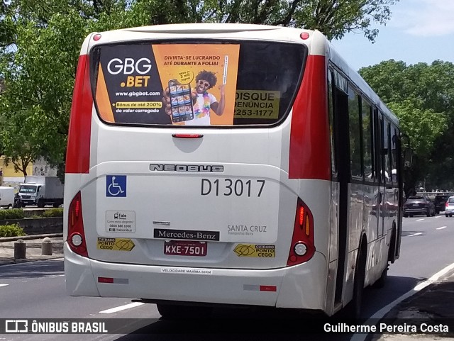 Transportes Barra D13017 na cidade de Rio de Janeiro, Rio de Janeiro, Brasil, por Guilherme Pereira Costa. ID da foto: 12094516.