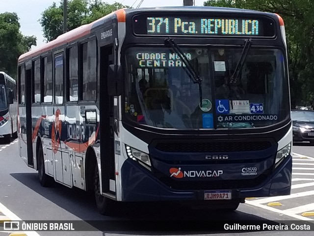 Viação Novacap C51559 na cidade de Rio de Janeiro, Rio de Janeiro, Brasil, por Guilherme Pereira Costa. ID da foto: 12097568.