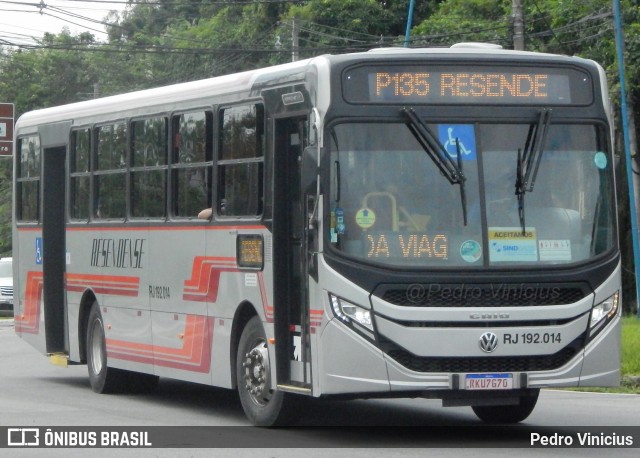 Viação Resendense RJ 192.014 na cidade de Resende, Rio de Janeiro, Brasil, por Pedro Vinicius. ID da foto: 12097931.