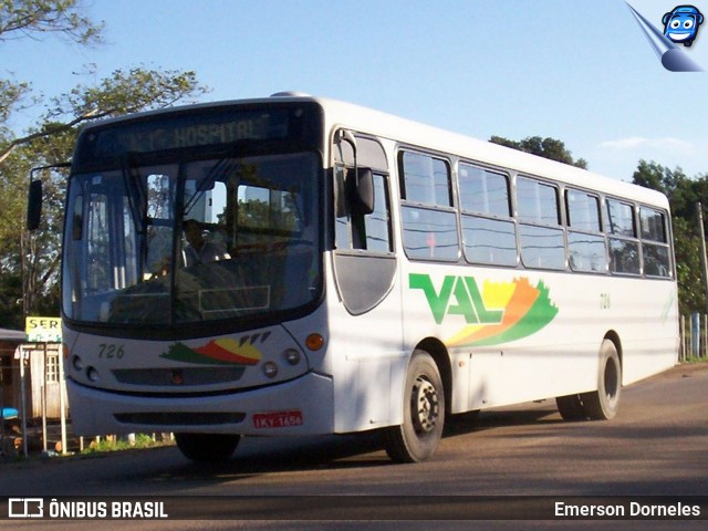 VAL - Viação Alvorada Ltda. 726 na cidade de Alvorada, Rio Grande do Sul, Brasil, por Emerson Dorneles. ID da foto: 12097217.