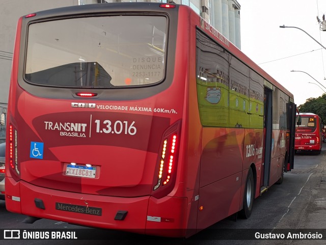 Auto Ônibus Brasília 1.3.016 na cidade de Niterói, Rio de Janeiro, Brasil, por Gustavo Ambrósio. ID da foto: 12101277.