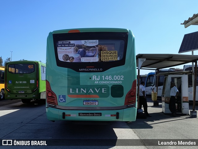 Linave Transportes RJ 146.002 na cidade de Rio de Janeiro, Rio de Janeiro, Brasil, por Leandro Mendes. ID da foto: 12101998.