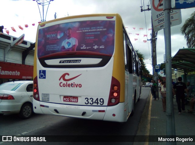 Coletivo Transportes 3349 na cidade de Caruaru, Pernambuco, Brasil, por Marcos Rogerio. ID da foto: 12103662.
