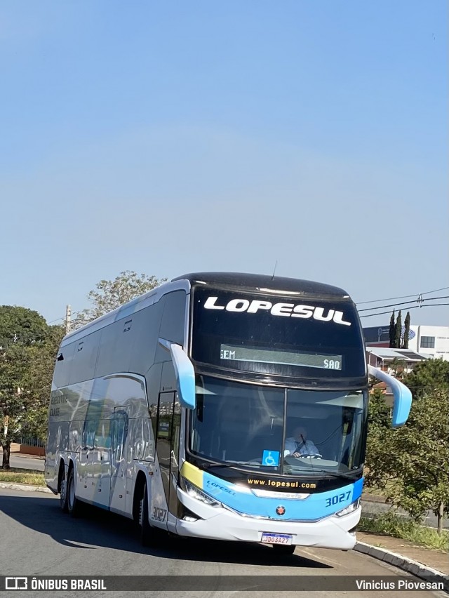 LopeSul Transportes - Lopes e Oliveira Transportes e Turismo - Lopes Sul 3027 na cidade de Americana, São Paulo, Brasil, por Vinicius Piovesan. ID da foto: 12104215.